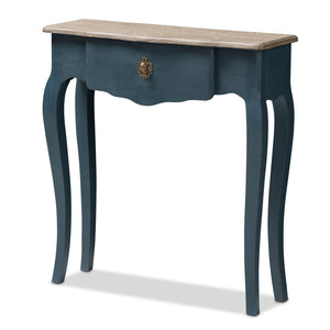 Baxton Studio Baxton Studio Mazarine Console Table - Elegant Blue Spruce Finish with Scalloped Drawer & Timeless Design CES11-Blue Spruce-ST