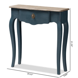Baxton Studio Baxton Studio Mazarine Console Table - Elegant Blue Spruce Finish with Scalloped Drawer & Timeless Design CES11-Blue Spruce-ST