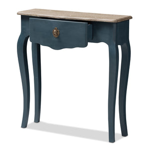 Baxton Studio Baxton Studio Mazarine Console Table - Elegant Blue Spruce Finish with Scalloped Drawer & Timeless Design CES11-Blue Spruce-ST
