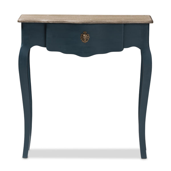 Baxton Studio Baxton Studio Mazarine Console Table - Elegant Blue Spruce Finish with Scalloped Drawer & Timeless Design CES11-Blue Spruce-ST