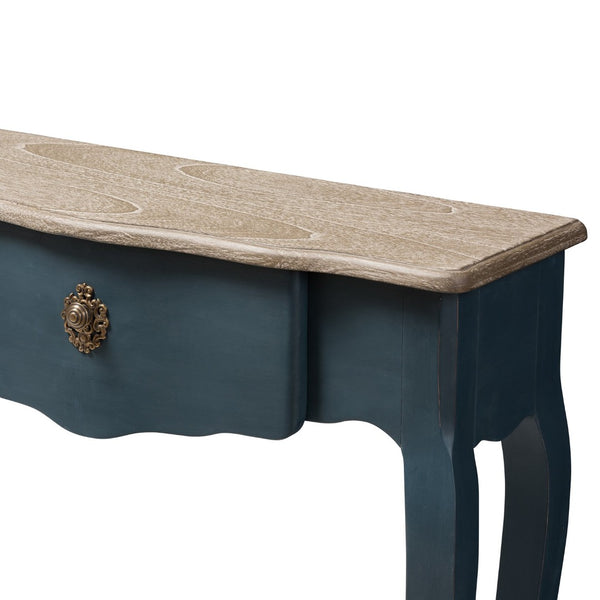 Baxton Studio Baxton Studio Mazarine Console Table - Elegant Blue Spruce Finish with Scalloped Drawer & Timeless Design CES11-Blue Spruce-ST