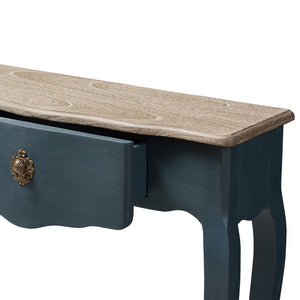 Baxton Studio Baxton Studio Mazarine Console Table - Elegant Blue Spruce Finish with Scalloped Drawer & Timeless Design CES11-Blue Spruce-ST