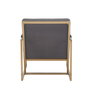 VIG Furniture Modrest Anton - Modern Grey Velvet + Brass Accent Chair VGMY-2749-GRY