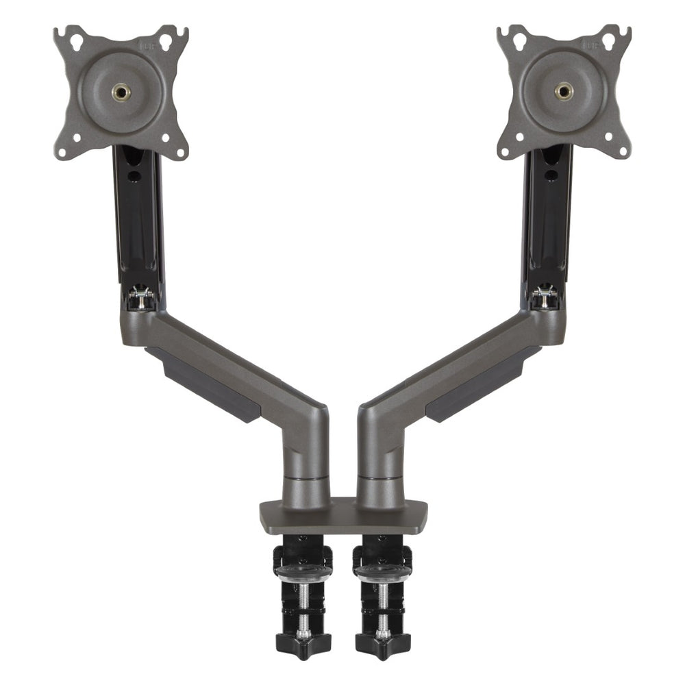 OSP Home Furnishings Double Monitor Arms with Gas Spring Adjustability for Ergonomic Dual Screen Desk Setups SPX2720DMA
