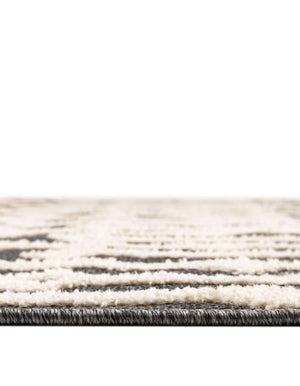 Unique Loom Arlo Lenny Machine Made Tribal Rug Charcoal, Ivory 7' 10" x 10' 0"