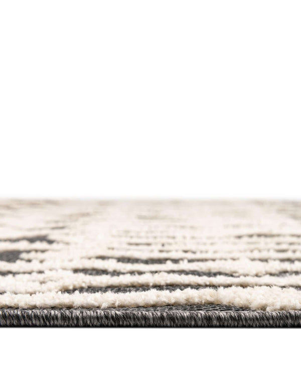 Unique Loom Arlo Lenny Machine Made Tribal Rug Charcoal, Ivory 7' 10" x 10' 0"