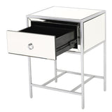 Christopher Knight Home® - Noble House - Inka Mirrored Silver 1 Drawer Side Table