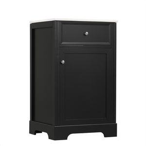 English Elm 20" Modern Bathroom Vanity With Soft-Close Door, Adjustable Shelf, Ceramic Sink, Compact Storage Solution N725P351848B
