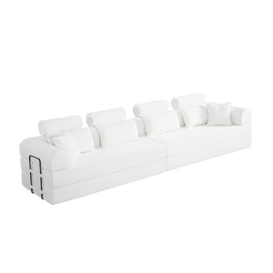 English Elm L Shaped Corduroy Sectional Sofa Converts to Sleeper Bed Space Saving Modular Couch Beige W5532S00002