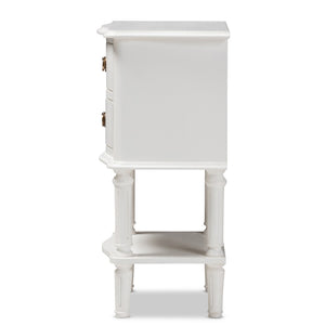 Baxton Studio Baxton Studio Audrey Farmhouse Nightstand - White 2-Drawer Bedside Table with Rustic Charm GLA5-White-NS