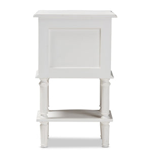 Baxton Studio Baxton Studio Audrey Farmhouse Nightstand - White 2-Drawer Bedside Table with Rustic Charm GLA5-White-NS