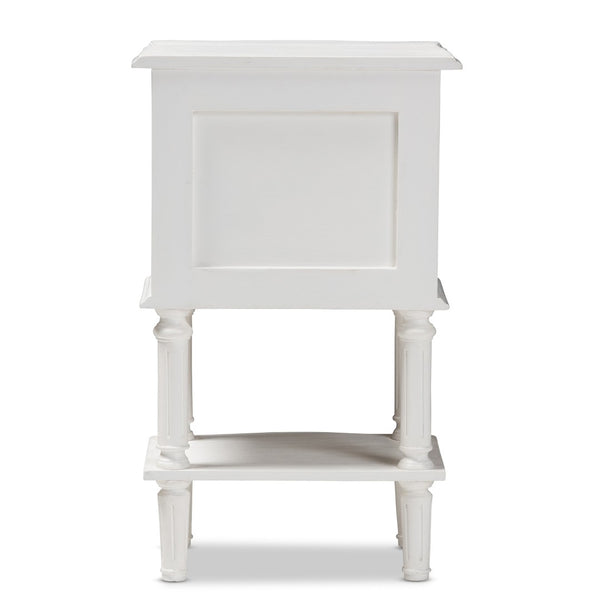 Baxton Studio Baxton Studio Audrey Farmhouse Nightstand - White 2-Drawer Bedside Table with Rustic Charm GLA5-White-NS
