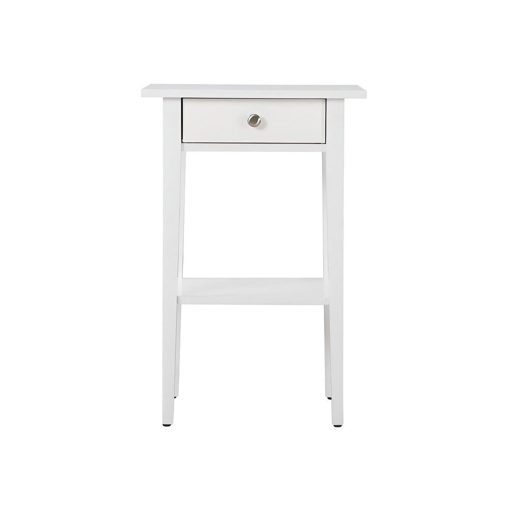 English Elm Sleek White Nightstand 28"H x18"W x14"D – Minimalist Modern Particleboard, Durable, Easy Assembly, Bright Finish B078112079