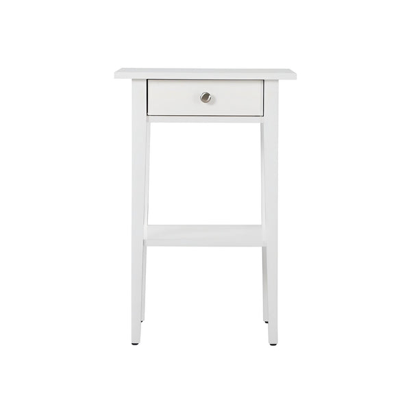 English Elm Sleek White Nightstand 28"H x18"W x14"D – Minimalist Modern Particleboard, Durable, Easy Assembly, Bright Finish B078112079