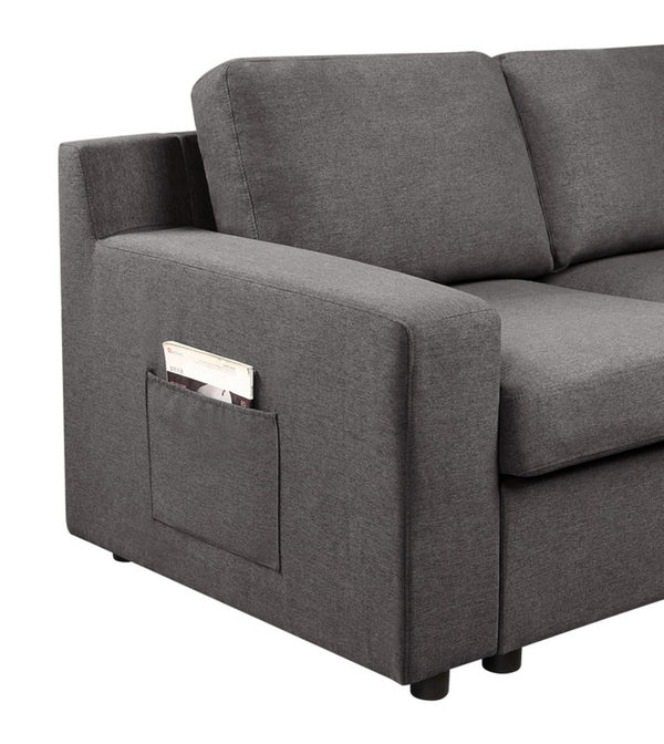English Elm Waylon U-shape Sectional with Chaise Linen Upholstery Pocket Coil 7 Seat Sofa B061S00174