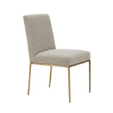 VIG Furniture Modrest Beasley - Modern Beige Linen + Brass Dining Chair VGMY-3756-BGE