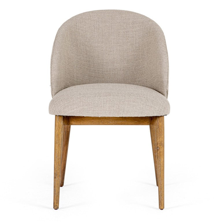 VIG Furniture Blum Modern Beige Linen Dining Chair — Contoured Back, High-Density Foam, Solid Rubberwood Legs, 360Lb Capacity VGMY-3741-BGE