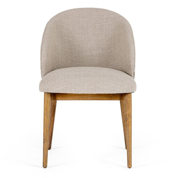 VIG Furniture Blum Modern Beige Linen Dining Chair — Contoured Back, High-Density Foam, Solid Rubberwood Legs, 360Lb Capacity VGMY-3741-BGE
