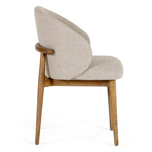 VIG Furniture Blum Modern Beige Linen Dining Chair — Contoured Back, High-Density Foam, Solid Rubberwood Legs, 360Lb Capacity VGMY-3741-BGE