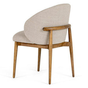 VIG Furniture Blum Modern Beige Linen Dining Chair — Contoured Back, High-Density Foam, Solid Rubberwood Legs, 360Lb Capacity VGMY-3741-BGE