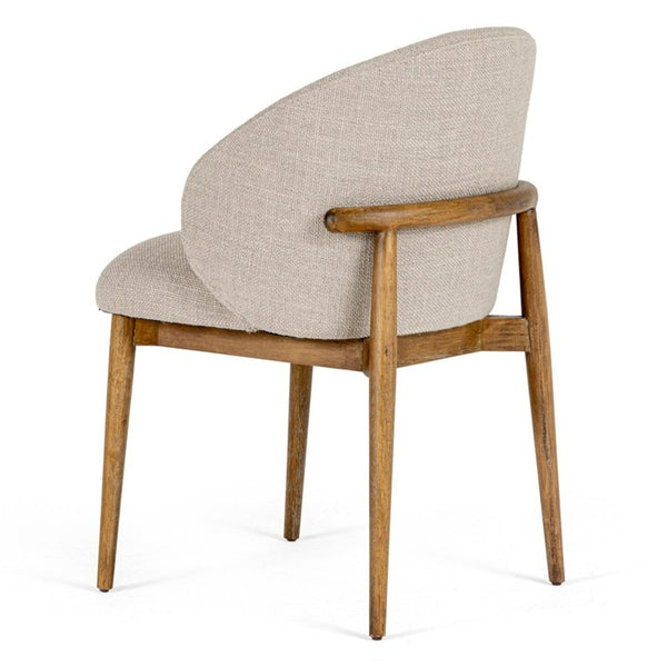 VIG Furniture Blum Modern Beige Linen Dining Chair — Contoured Back, High-Density Foam, Solid Rubberwood Legs, 360Lb Capacity VGMY-3741-BGE