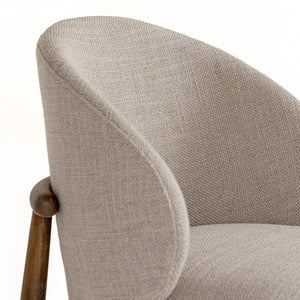 VIG Furniture Blum Modern Beige Linen Dining Chair — Contoured Back, High-Density Foam, Solid Rubberwood Legs, 360Lb Capacity VGMY-3741-BGE