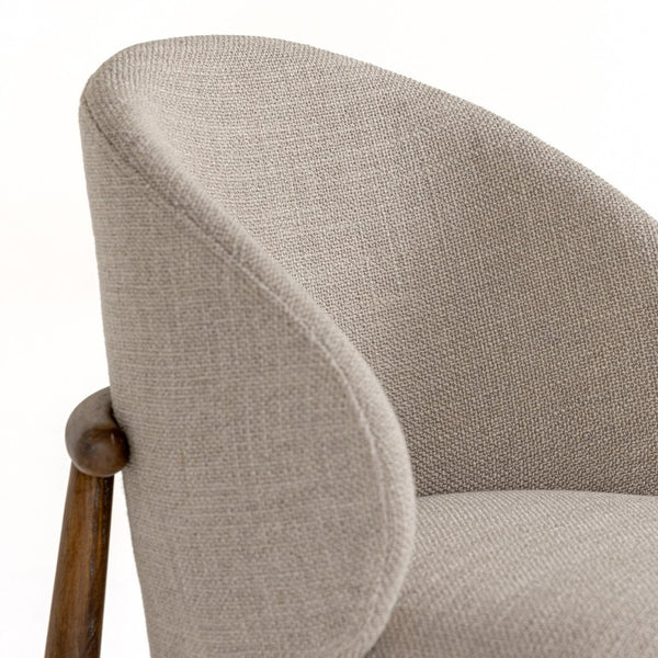VIG Furniture Blum Modern Beige Linen Dining Chair — Contoured Back, High-Density Foam, Solid Rubberwood Legs, 360Lb Capacity VGMY-3741-BGE