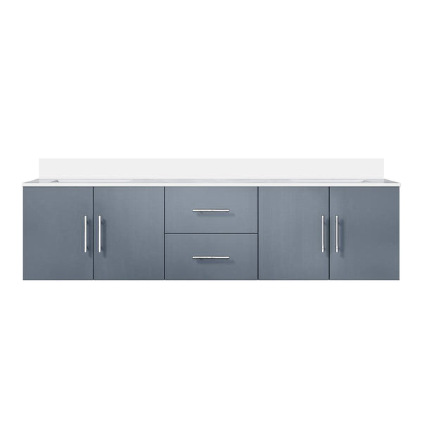 English Elm Dark Grey 72 in Double Bath Vanity with Cultured Marble Top, Solid Wood, Soft-Close Drawers, Storage B2731P258697