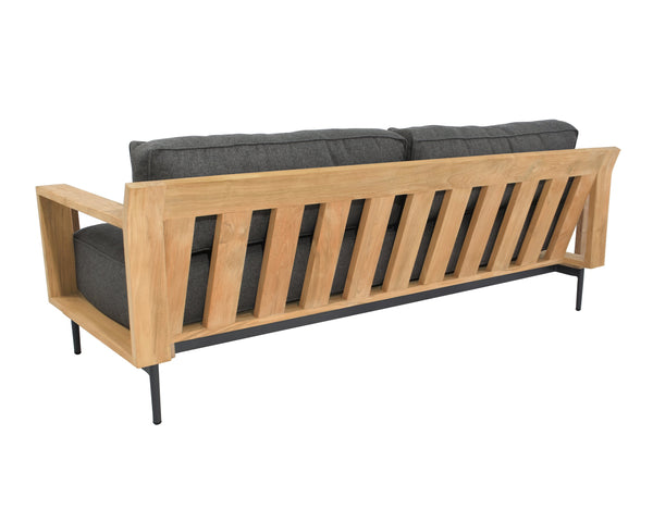 Sunpan Cagliari Sofa - Modern Outdoor Retreat with Durable Teak Wood Frame and Weather-Resistant Cushions Gracebay Grey