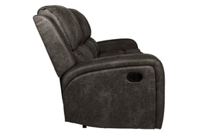 English Elm Recliner Loveseat with Manual Side Handle, Horizontal & Vertical Tufting, Plush Square Arms for Luxury Relaxation Smoke 80 L x 30 W x 26 H B089P240527