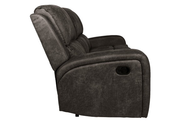 English Elm Recliner Loveseat with Manual Side Handle, Horizontal & Vertical Tufting, Plush Square Arms for Luxury Relaxation Smoke 80 L x 30 W x 26 H B089P240527