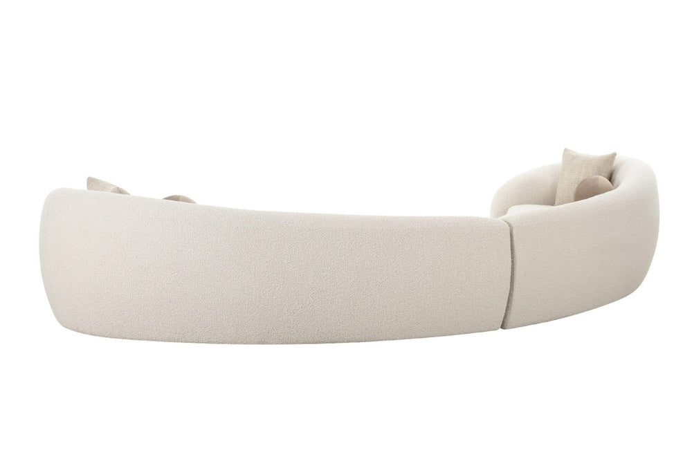 VIG Furniture Kilmer Curved Sculptural Sofa With High-Resilience Foam & Sinuous Springs For Modern Living Rooms Off-White Sectional Sofa VGOD-ZW-22017-OFFWHT