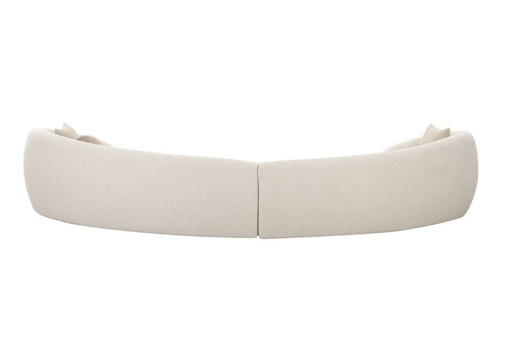 VIG Furniture Kilmer Curved Sculptural Sofa With High-Resilience Foam & Sinuous Springs For Modern Living Rooms Off-White Sectional Sofa VGOD-ZW-22017-OFFWHT