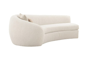 VIG Furniture Kilmer Curved Sculptural Sofa With High-Resilience Foam & Sinuous Springs For Modern Living Rooms Off-White Sectional Sofa VGOD-ZW-22017-OFFWHT