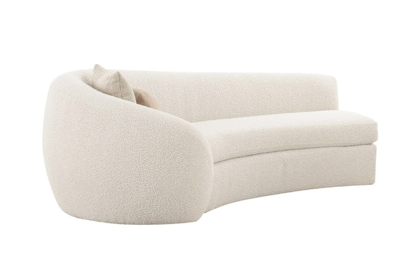 VIG Furniture Kilmer Curved Sculptural Sofa With High-Resilience Foam & Sinuous Springs For Modern Living Rooms Off-White Sectional Sofa VGOD-ZW-22017-OFFWHT