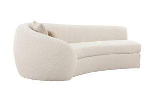 VIG Furniture Kilmer Curved Sculptural Sofa With High-Resilience Foam & Sinuous Springs For Modern Living Rooms Off-White Sectional Sofa VGOD-ZW-22017-OFFWHT