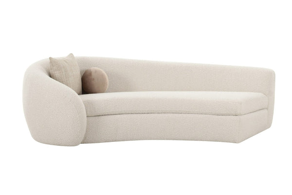 VIG Furniture Kilmer Curved Sculptural Sofa With High-Resilience Foam & Sinuous Springs For Modern Living Rooms Off-White Sectional Sofa VGOD-ZW-22017-OFFWHT