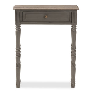 Baxton Studio Baxton Studio Charming Country Cottage Console Table with Ornate Legs and Antique Bronze Pull 1-Drawer ROB11-Brown-ST