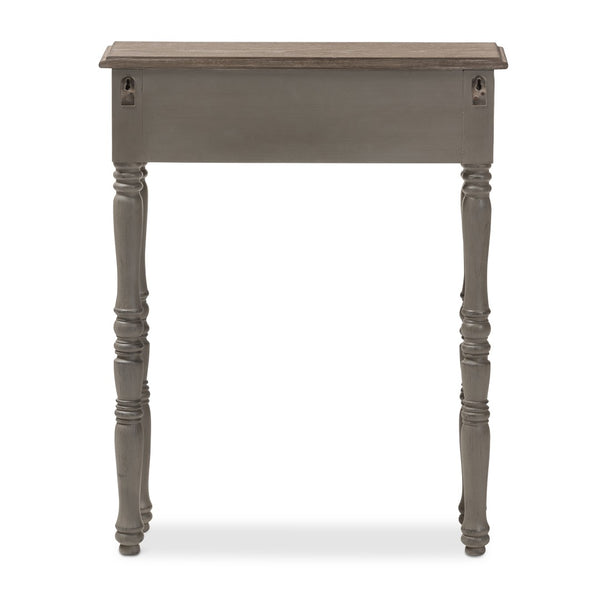 Baxton Studio Baxton Studio Charming Country Cottage Console Table with Ornate Legs and Antique Bronze Pull 1-Drawer ROB11-Brown-ST