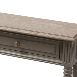 Baxton Studio Baxton Studio Charming Country Cottage Console Table with Ornate Legs and Antique Bronze Pull 1-Drawer ROB11-Brown-ST