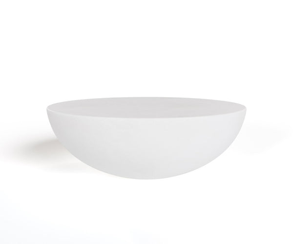 VIG Furniture Bronte Sculptural Round Concrete Table — Matte Modern Drum-Base Accent For Indoor & Outdoor Living Spaces White Coffee Table VGGR-615020-WHT