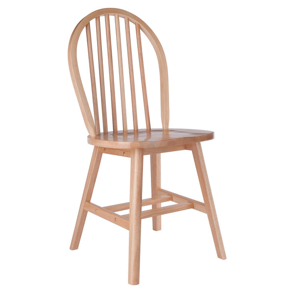 Winsome Wood Windsor 2-piece Modern Wooden Chair Set, Rustic Natural Finish For Dining Room Comfort And Style Natural Solid Wood 81837-winsome-wood