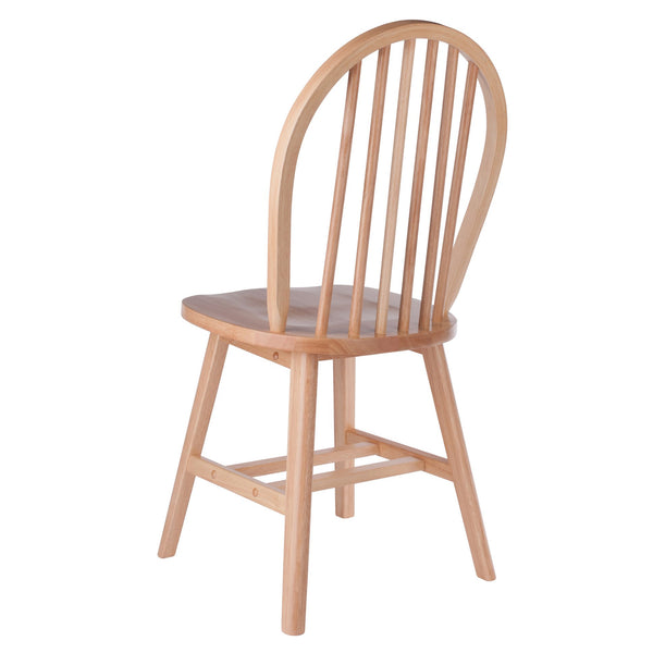 Winsome Wood Windsor 2-piece Modern Wooden Chair Set, Rustic Natural Finish For Dining Room Comfort And Style Natural Solid Wood 81837-winsome-wood