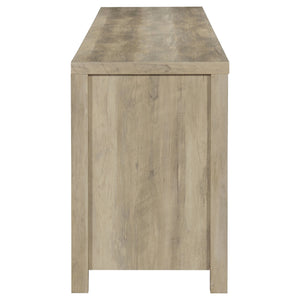 English Elm Madra Distressed Pine TV Stand with Sliding Doors and Drawers, 78.75" Wide Rustic Storage Console for Living Room B062P344953