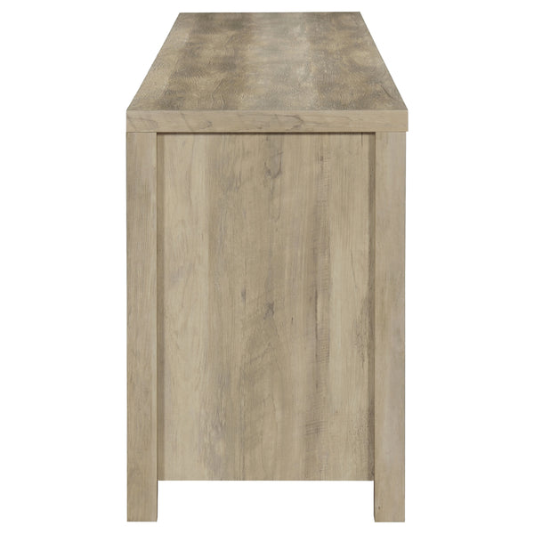 English Elm Madra Distressed Pine TV Stand with Sliding Doors and Drawers, 78.75" Wide Rustic Storage Console for Living Room B062P344953