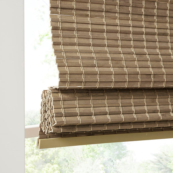 English Elm Bamboo Light Filtering Roman Shade 64"L - Eco-Friendly Natural Window Treatment For Privacy & Style B035129688