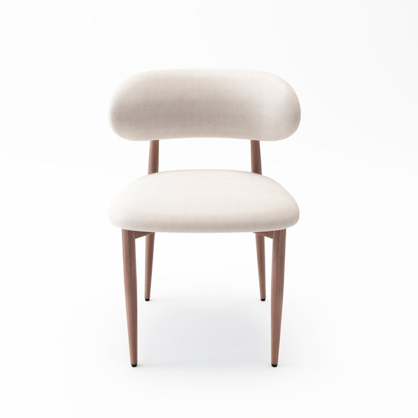 English Elm Dining Chair Set with Wood Grain Metal Frame Upholstered Seat Modern Farmhouse Kitchen Cream W3316P449686