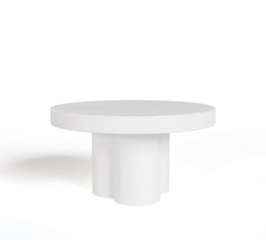 VIG Furniture Bruni Modern Concrete Round Table — Scandinavian Minimal Silhouette, Durable Outdoor-Ready Design (30") White Coffee Table VGGR-623840-WHT