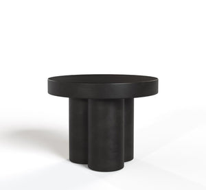 VIG Furniture Bruni Matte Black Concrete End Table — Sculptural Round Top, Industrial Durability, Outdoor Ready (23.5") VGGR-623860-BLK