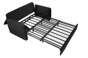 English Elm 3 In 1 Sleeper Sofa Couch Bed - Modern Black Fabric, Adjustable Comfort For Small Spaces & Guests W1420P225085